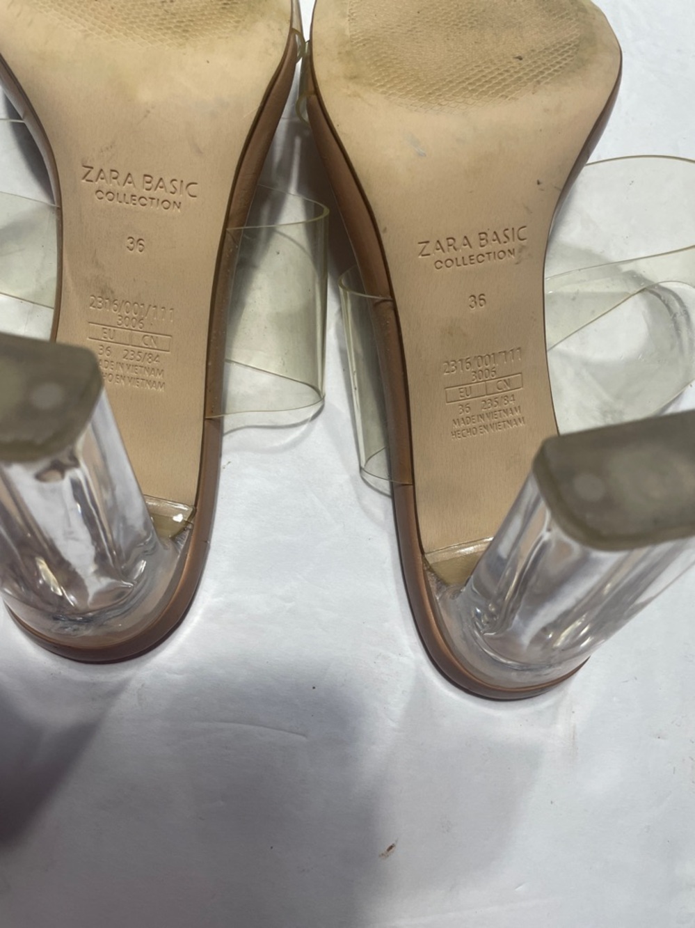 Zara Basic Collection Clear Strap and Heel size 36 - Picture 7 of 8